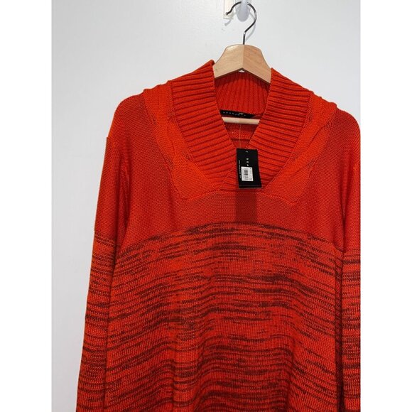 NWT Sean John Orange Gradient Knit Pullover Shawl Collar Men Sweater Size 3XL - Picture 2 of 15